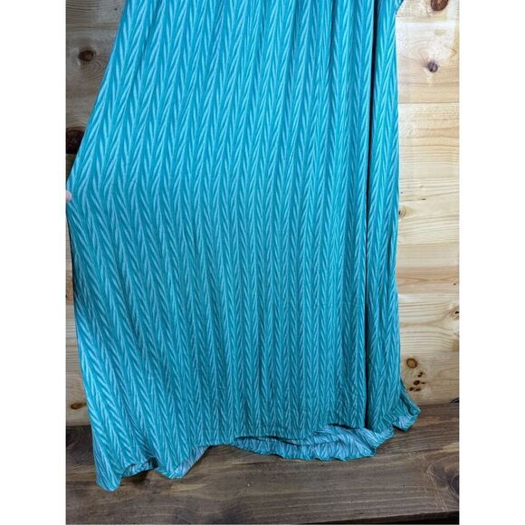 L Love Women's Size Small Chevron Adjustable Strap Neckline Maxi Dress Turquoise - Picture 6 of 16